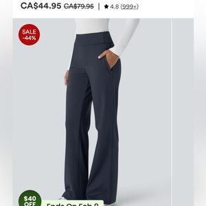 HALARA Wide Leg Navy Pants medium 8/10 petite